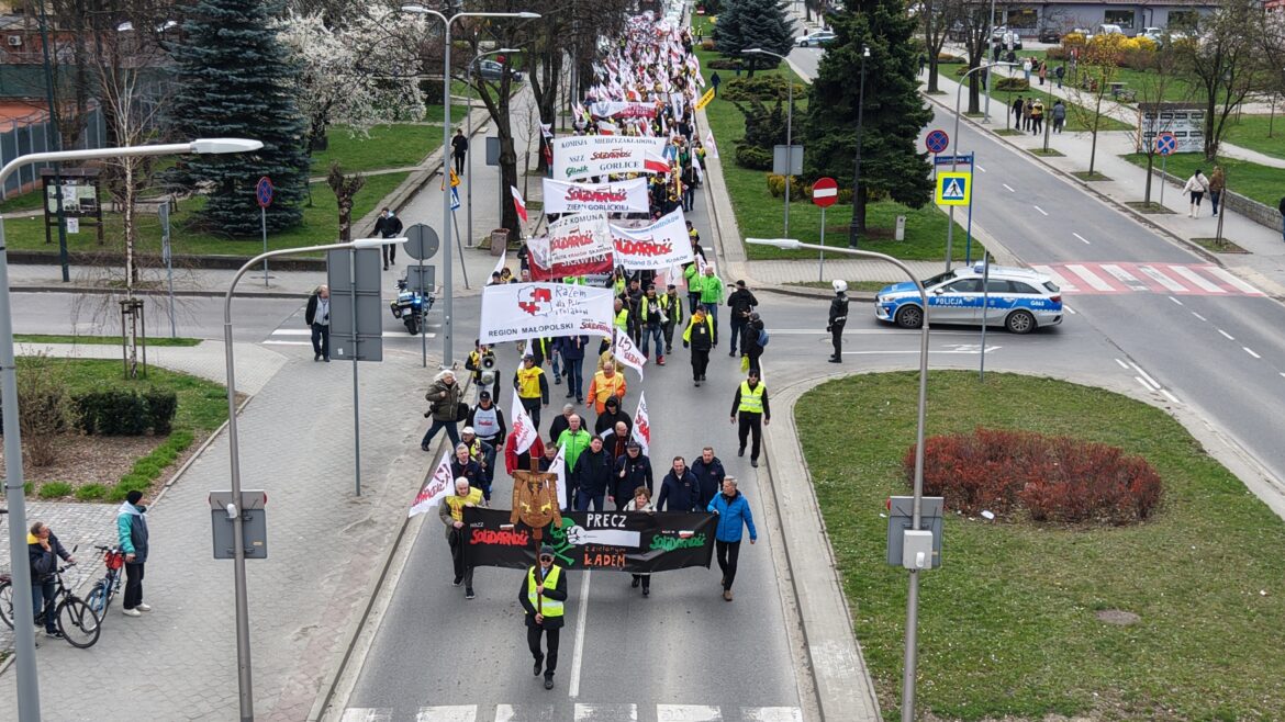 protest solidarnosci w Nowym Sączu